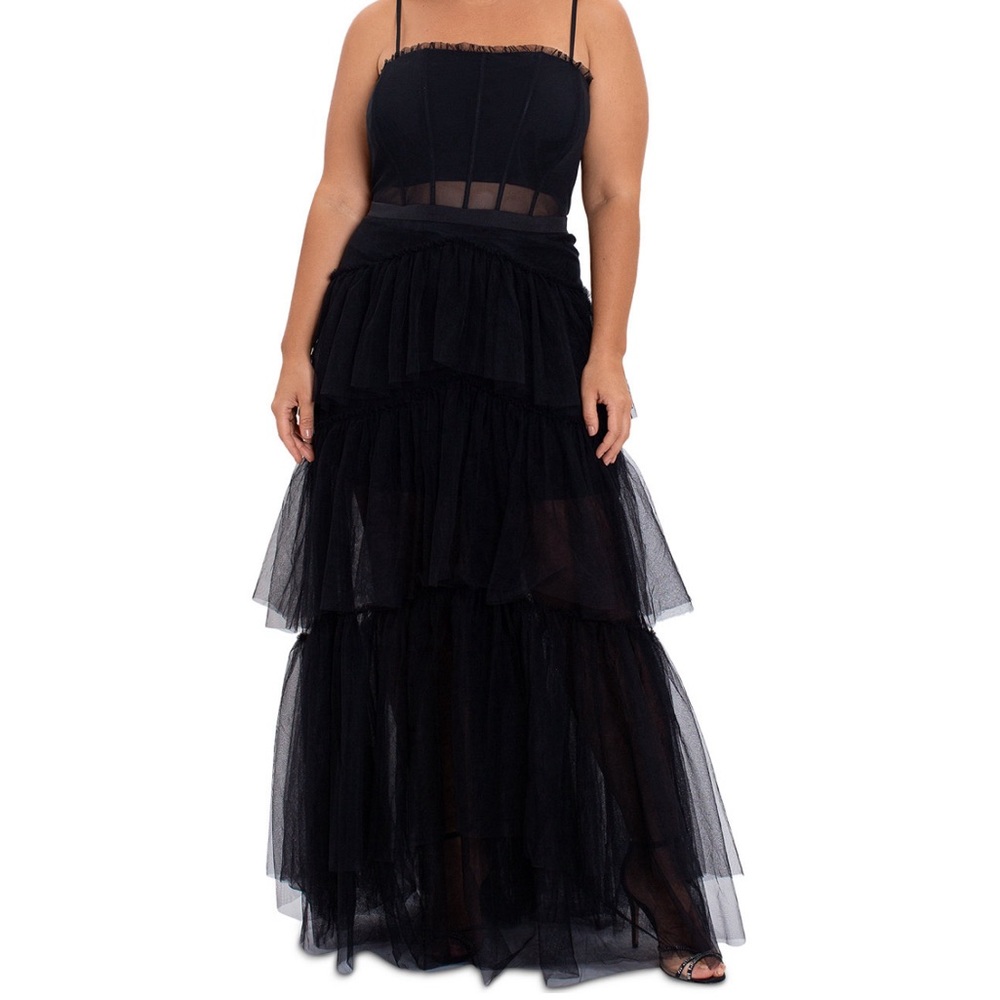 Betsy & Adam Plus Size Mesh Corset Dress Size 18W worn once